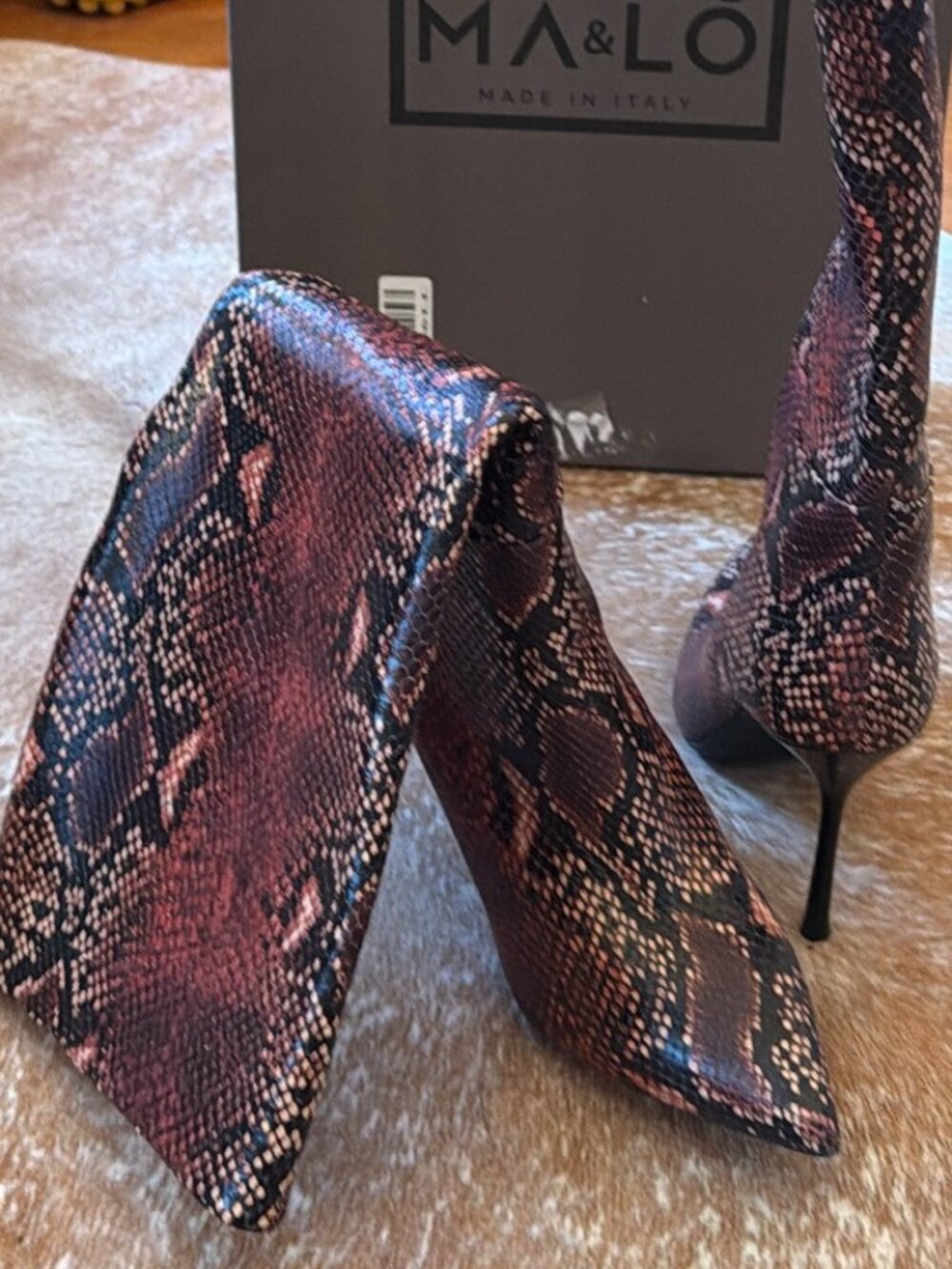 Animal Print Leather Boots by MA&LO (Italy)